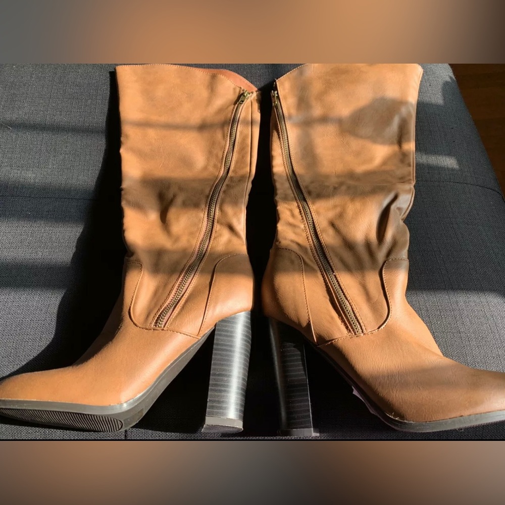 Charlotte Russe Brown High Heeled Boots Size 8